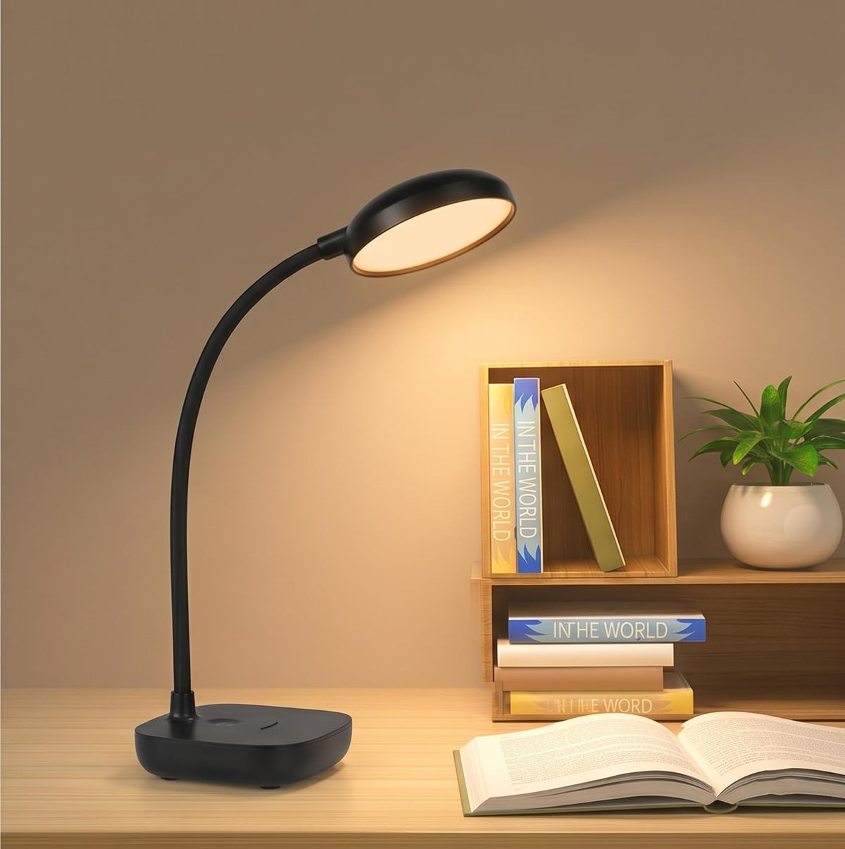 Rechargeable gooseneck desk lamp, view 2