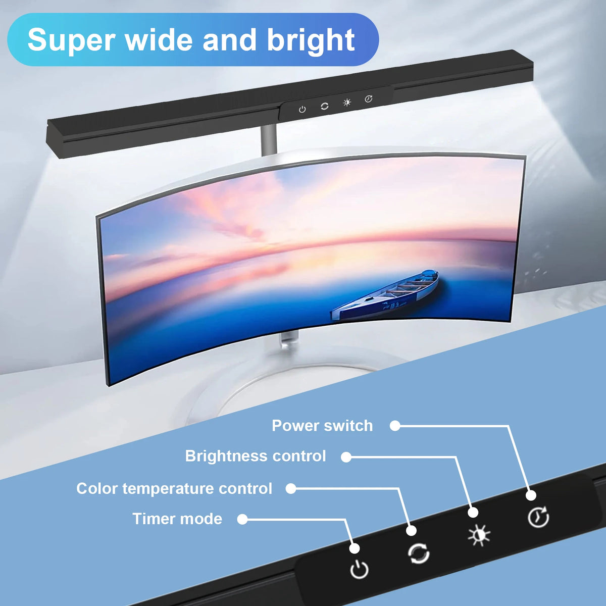 Desk lamp with five brightness levels and three color temperatures