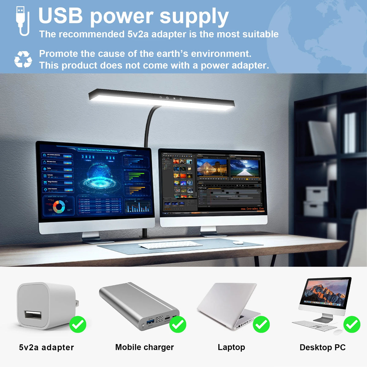 Gooseneck desk lamp with 360 degree adjustable arm